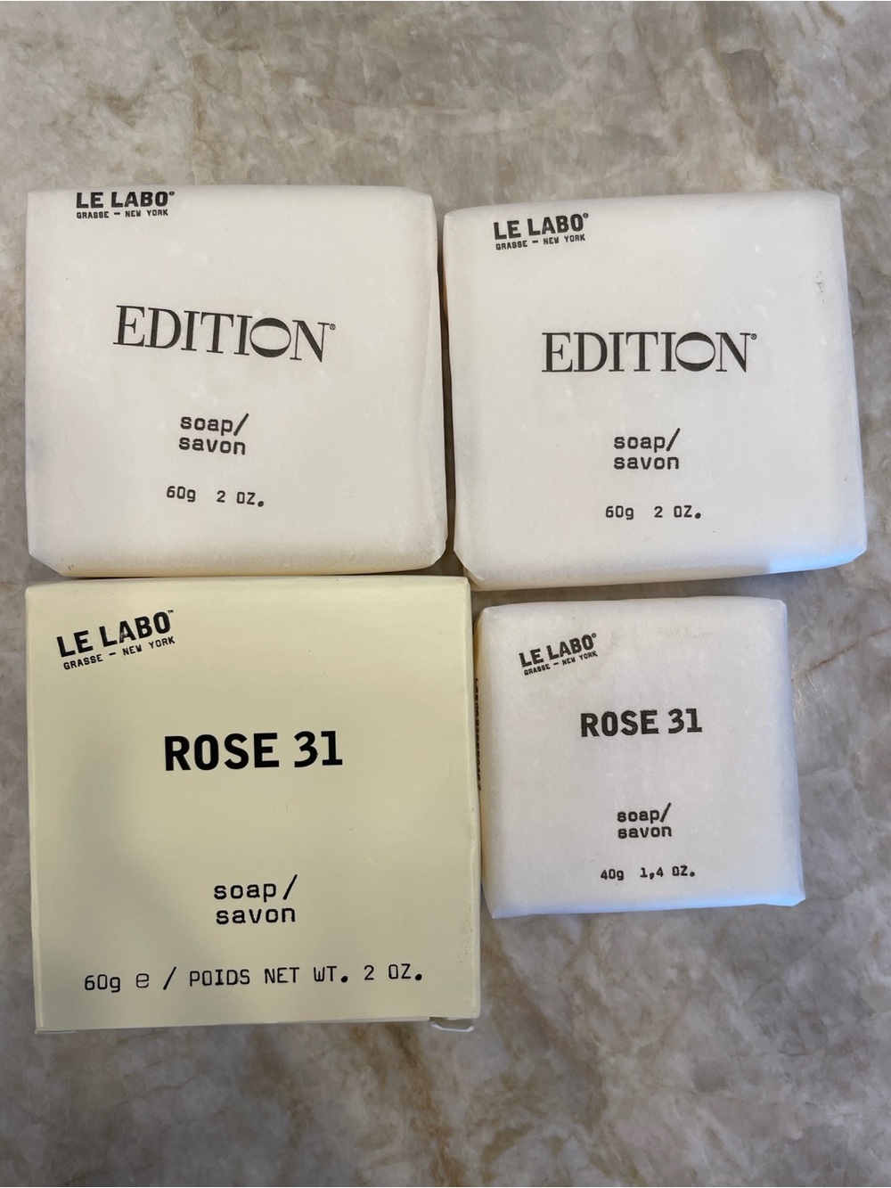 4 BRAND NEW LE LABO EDITION SOAPS!